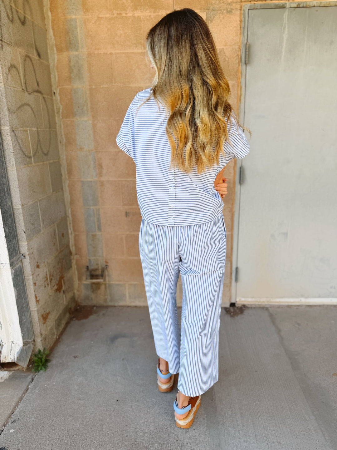 We Are Sundays | Stripe Maya Pants  - Navy Stripe