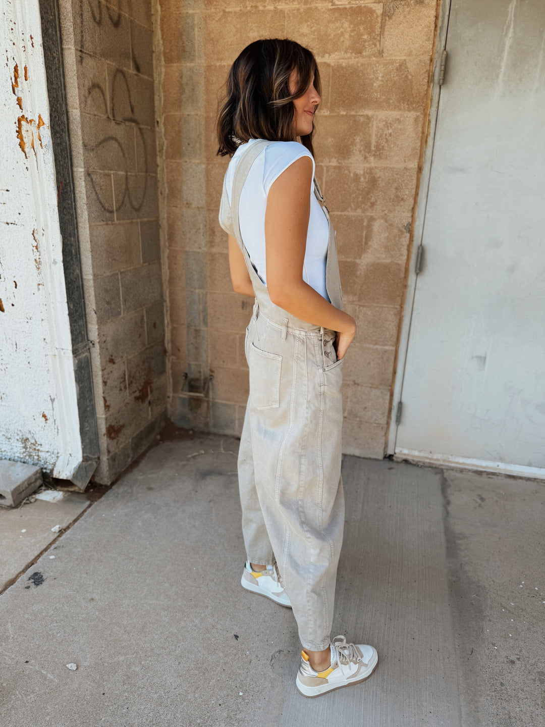 Free People | Good Luck Overall - Cobblestone