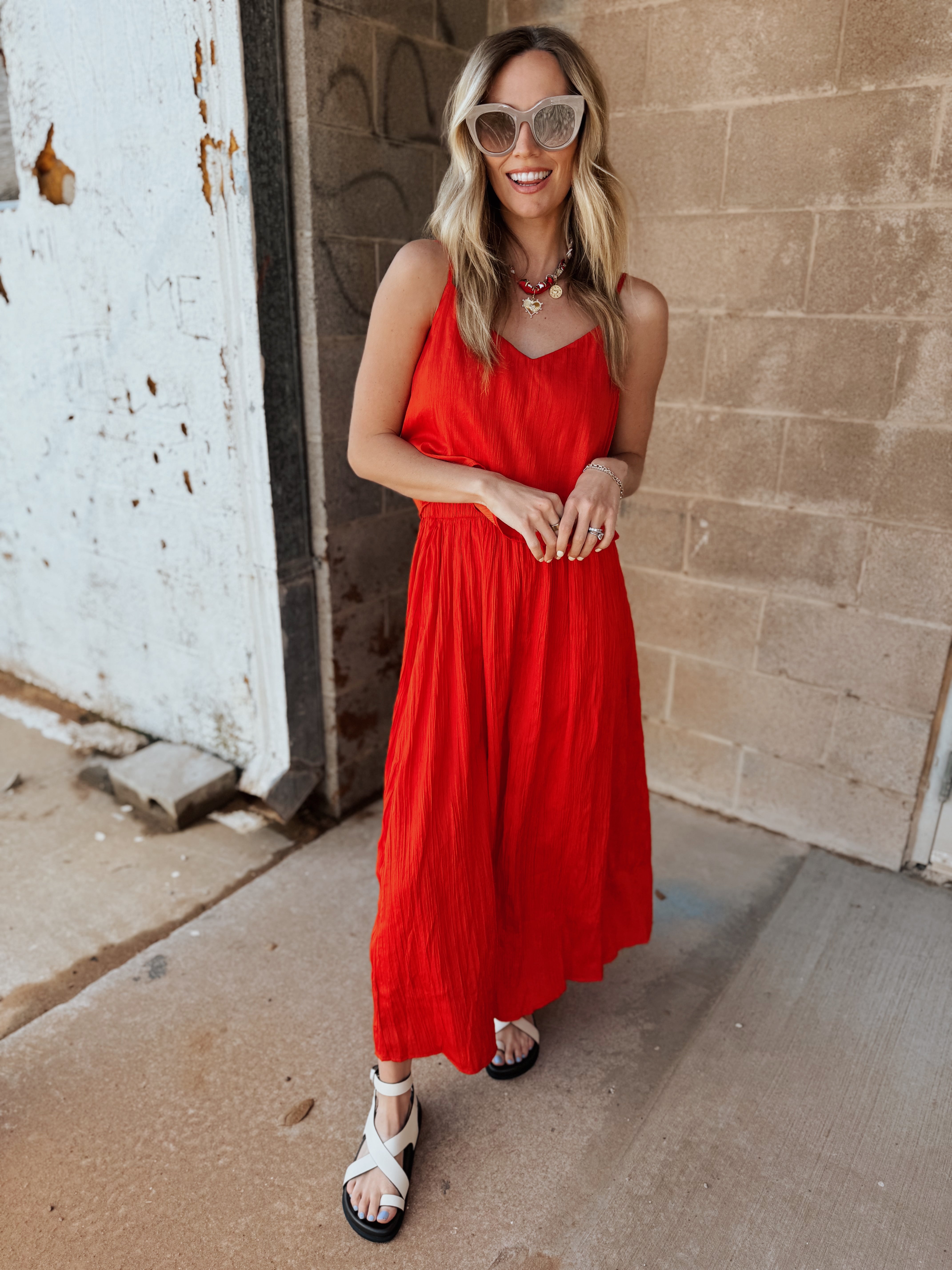 Z Supply | Nicoline Crinkle Midi Skirt - Cabana Red – Shop
