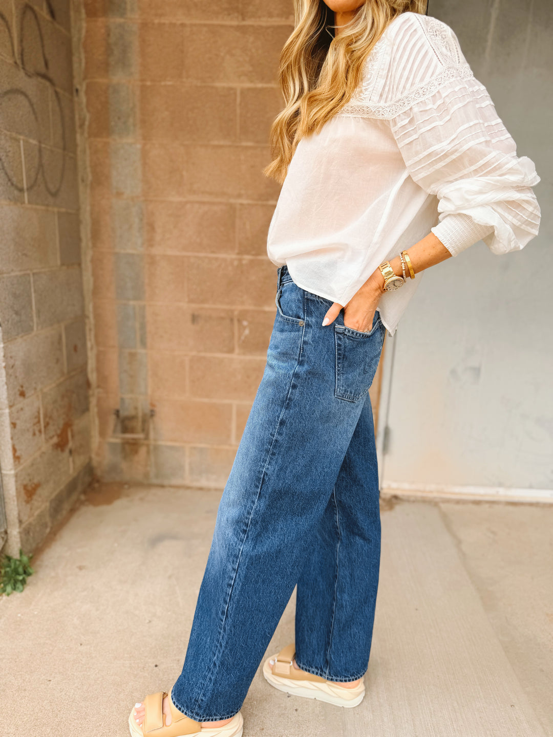 AG Jeans | Adria Low Rise Wide Leg Jeans
