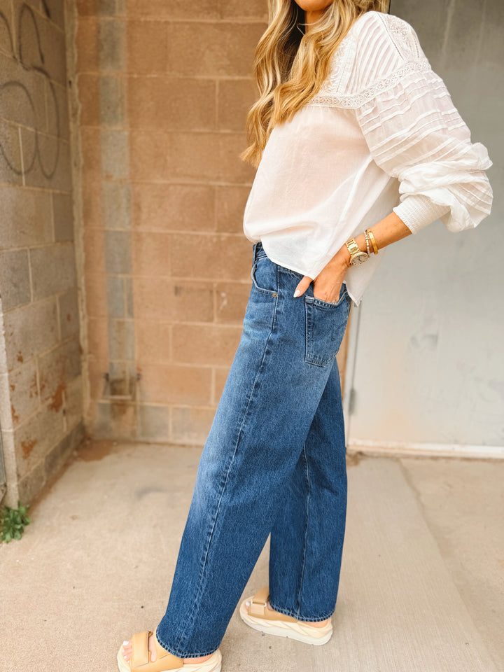 AG Jeans | Adria Low Rise Wide Leg Jeans