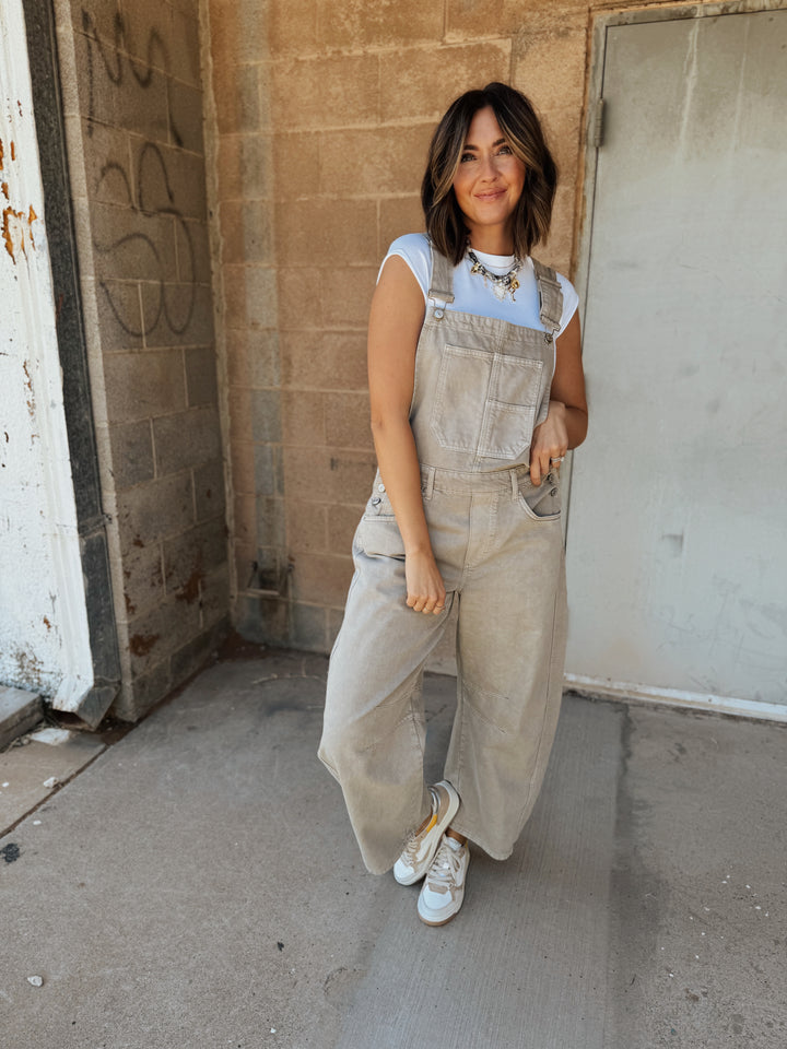 Free People | Good Luck Overall - Cobblestone