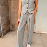 Elan | Wide Leg Pants - Dark Grey