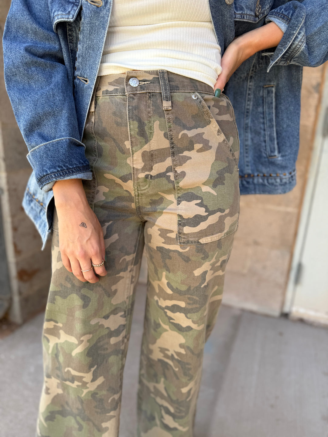 Far Out High Rise Wide Leg Jeans - Hideaway