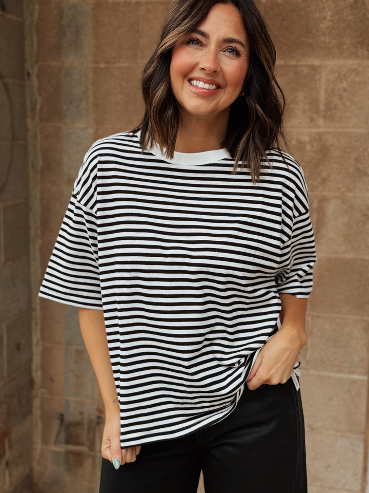 BLACK FRIDAY - FP Movement | Stripe Tackle Tee - Court Stripe Black