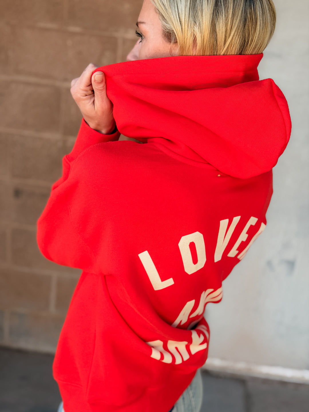 Kerri Rosenthal | Boyfriend Love Guard Hoodie - Luv Note Red