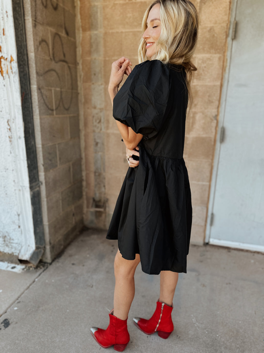 Bow Front Dress | Black