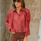 The Shirt | The Longsleeve Hayden Shirt- Brick Red