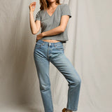 Perfect White Tee | Beckett V-Neck Tee - Heather Grey