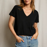 Perfect White Tee | Beckett V-Neck Tee - True Black