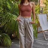 Knock Out Halter Top Seamless | Gingerbread