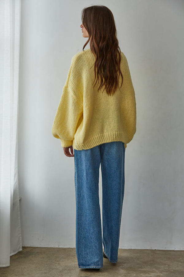Sadie Tie Front Cardigan Sweater | Yellow
