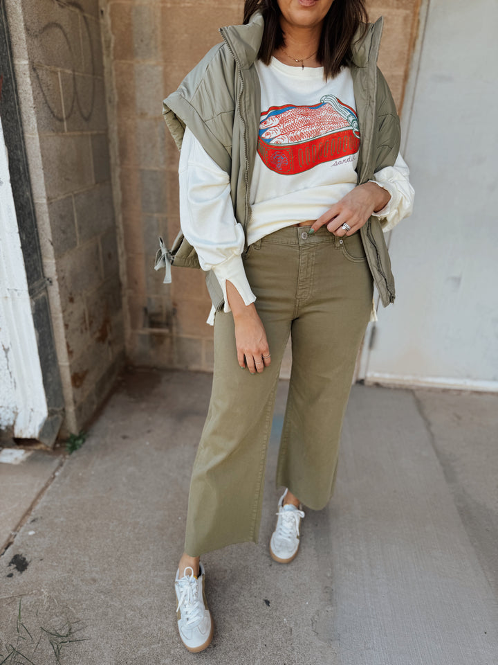 AG Jean  | Saige Wide Leg Crop- Rosemary