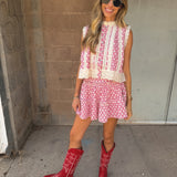 J. Marie | The Marna Lace Skort Set - Red Gingham