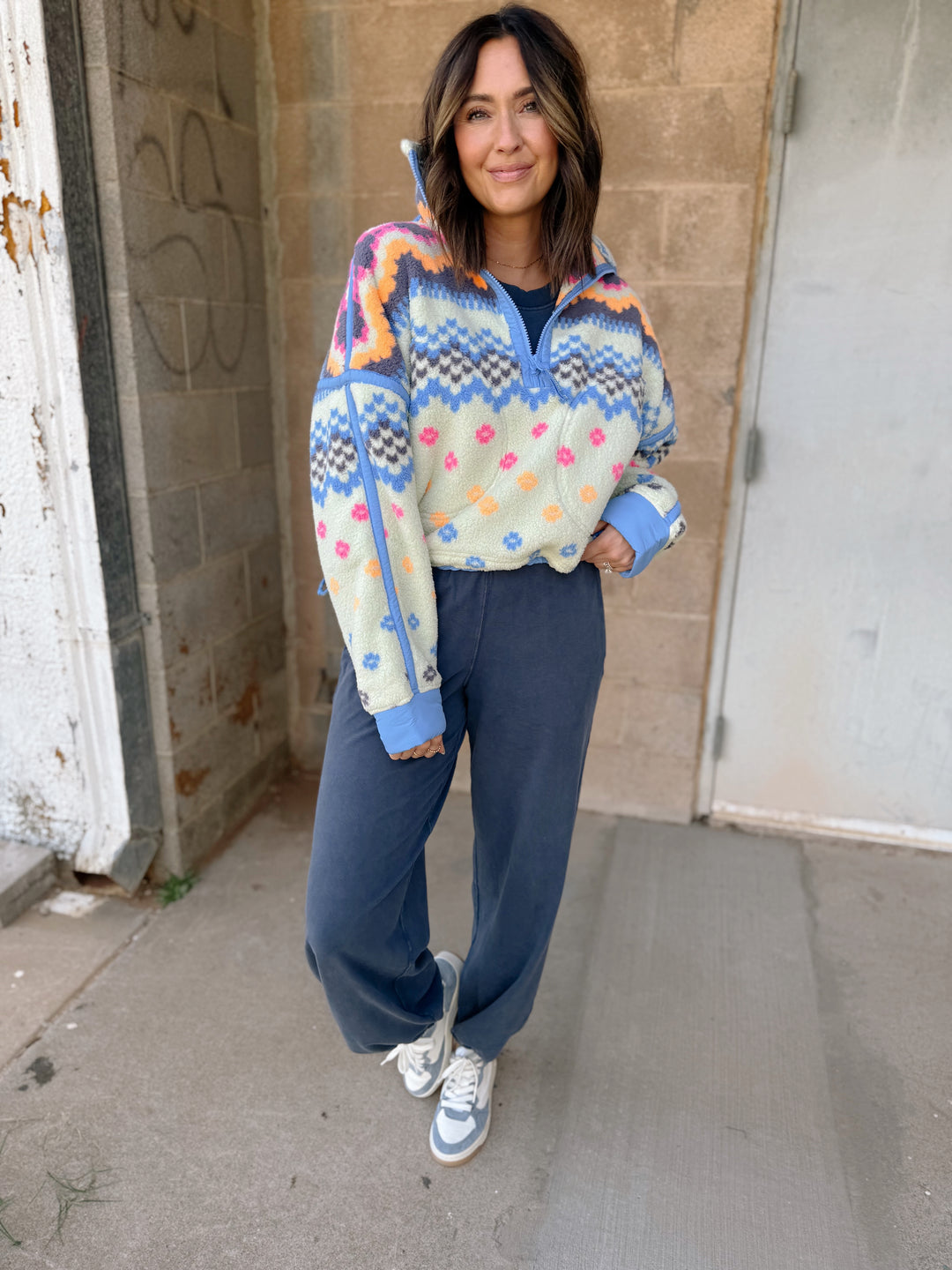 FP Movement | Printed Mountain High 1/2 - Isle knit Spring Meadow