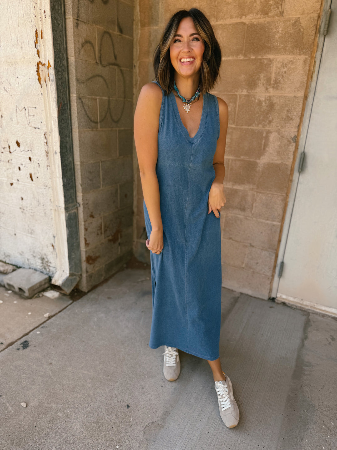 Z Supply | Palisades Jersey Denim Dress - Vintage Indigo