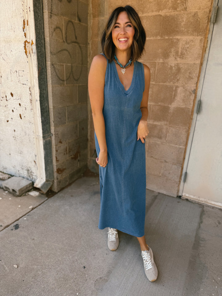 Z Supply | Palisades Jersey Denim Dress - Vintage Indigo