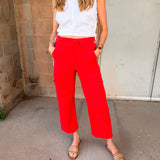 Pistola | Sabrina Curved Utility Pant - Maraschino