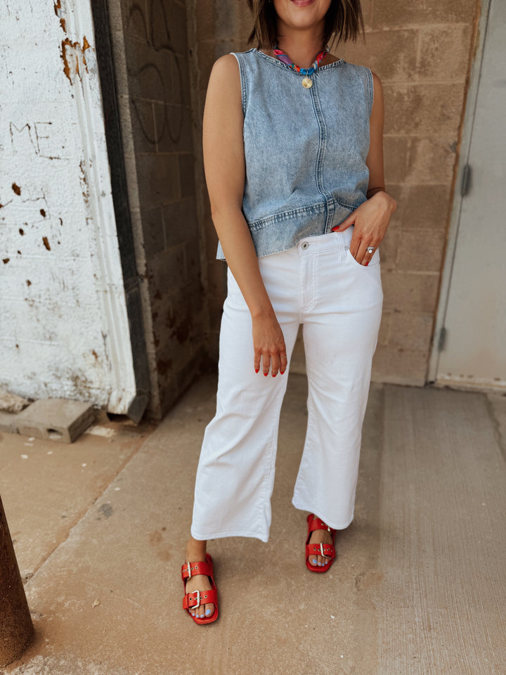 AG Jean | Saige Wide Leg Crop - Gallery White