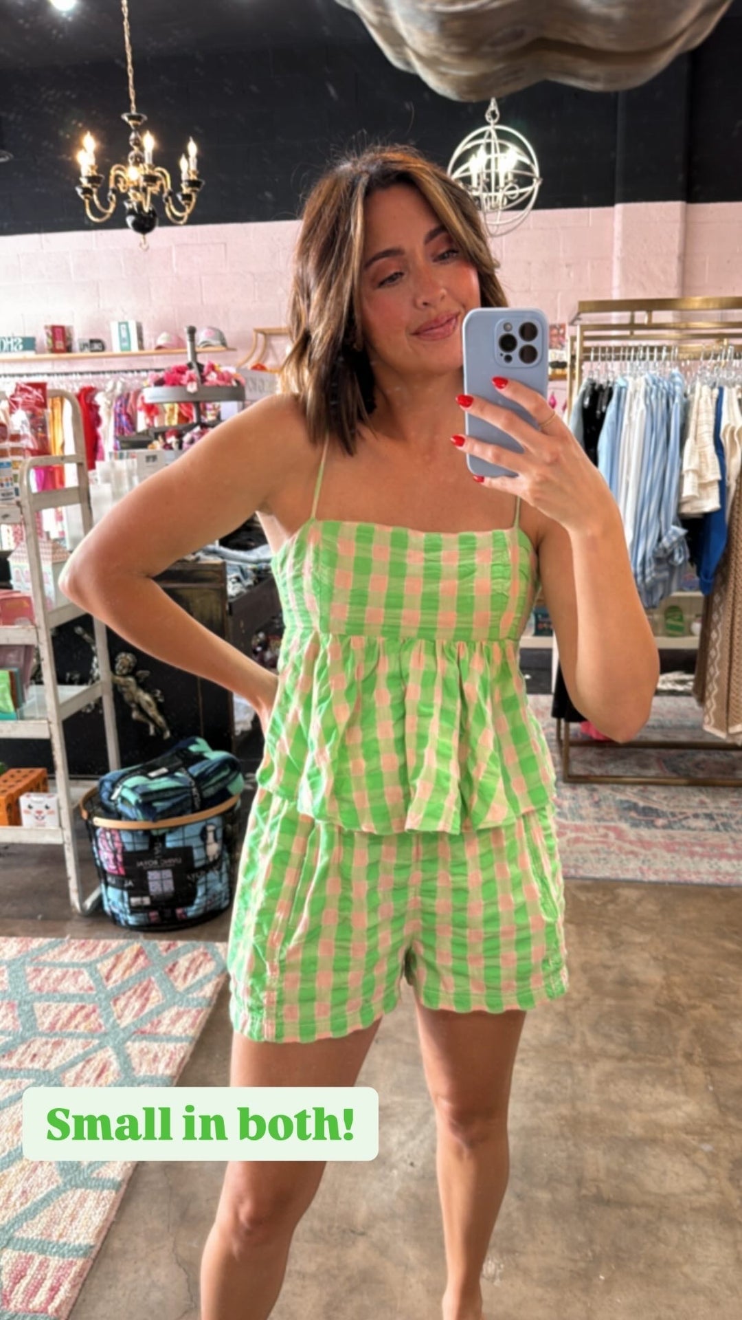 Free People | Mia Plaid Tank - Exotic Lime Combo