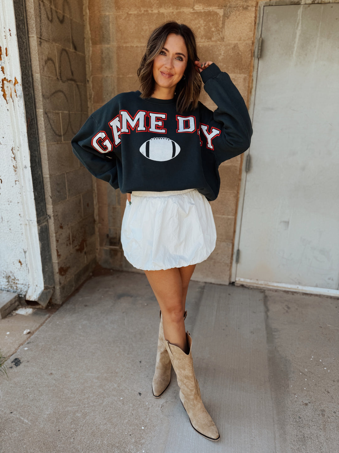 Daydreamer | Game Day Crew Sweatshirt - Vintage Black