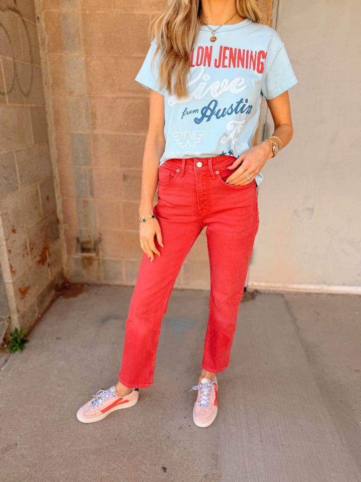 Good American | Good Icon Ankle Jeans - Cherry Red