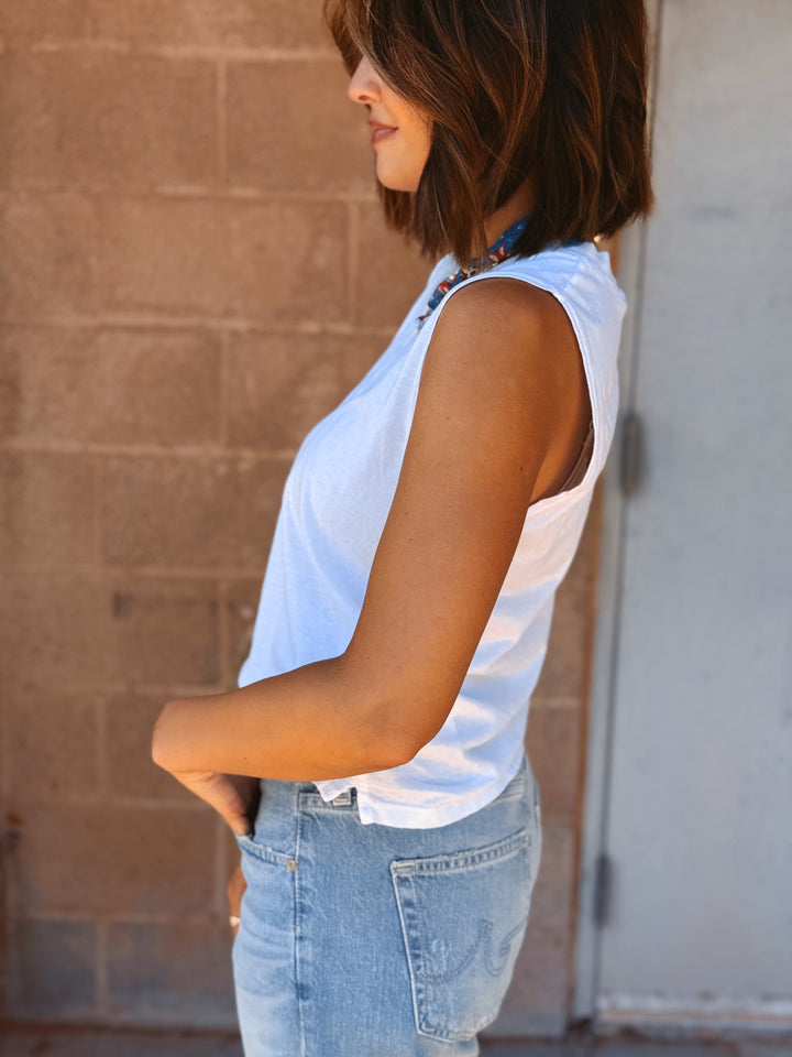 Perfect White Tee | Margot Sleeveless Tee - White