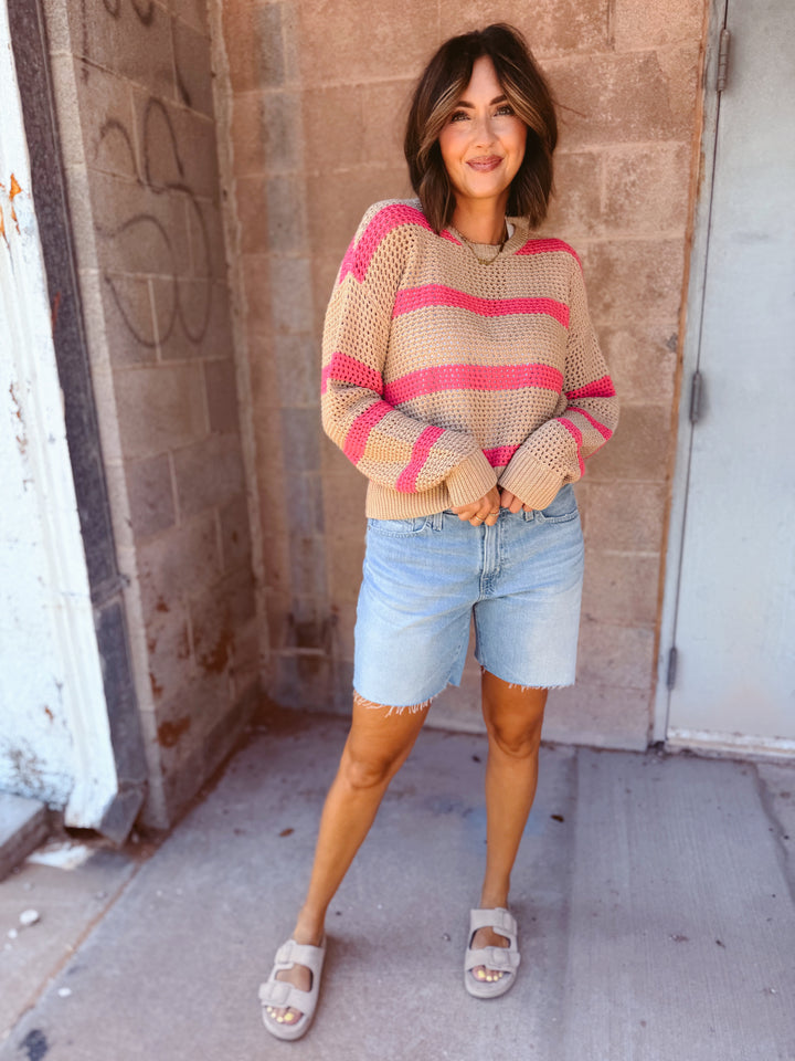 Z Supply | Broadbeach Striped Sweater - Biscuit