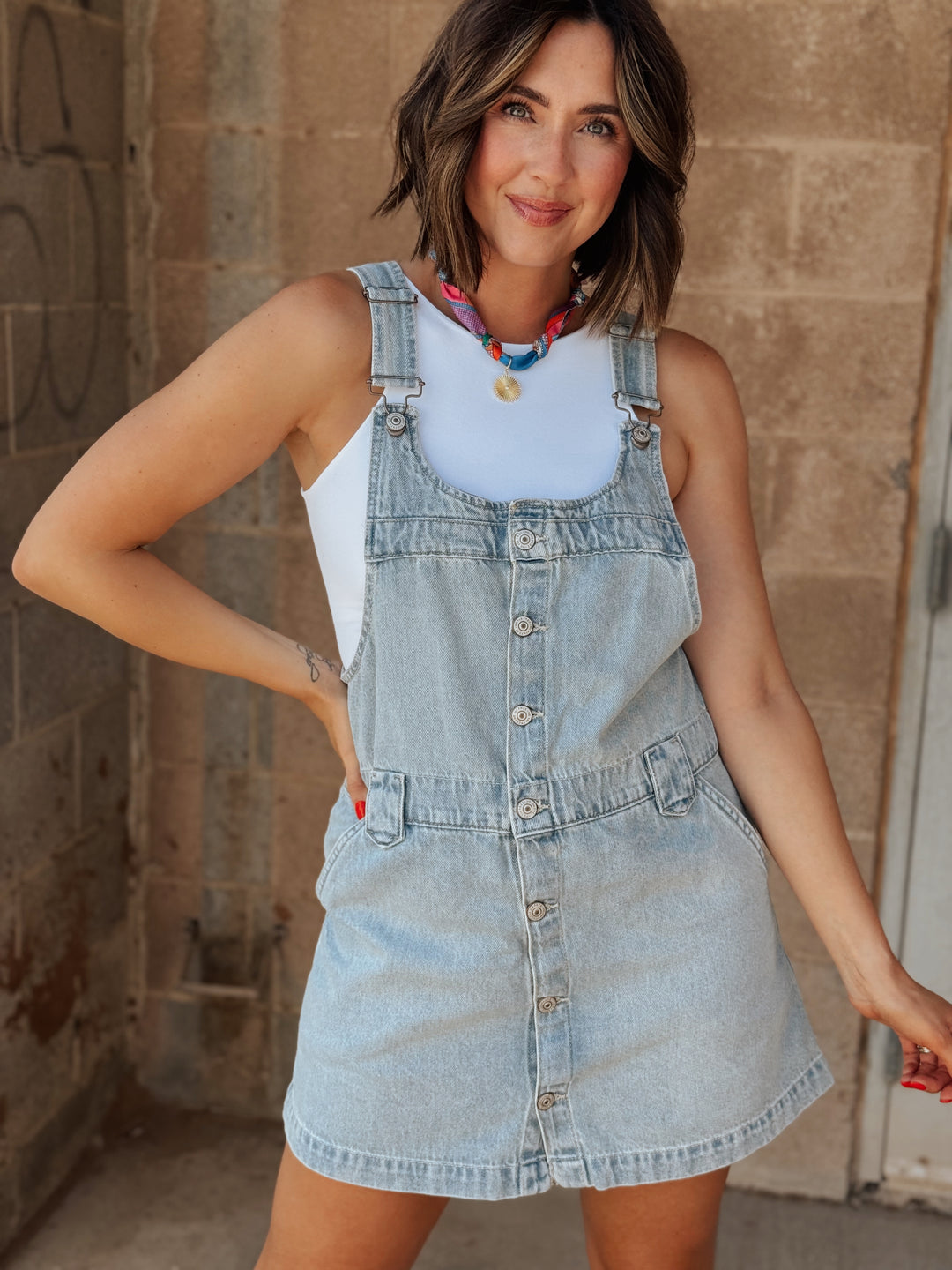 We The Free | Edie Denim Skirtall - Apple Blues