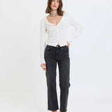 Daze | Stargazer Pointelle Cardigan - Cloud Dancer