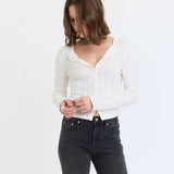 Daze | Stargazer Pointelle Cardigan - Cloud Dancer