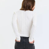 Daze | Stargazer Pointelle Cardigan - Cloud Dancer