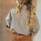 Z Supply | On Duty Gingham Button Up Top - Chocolate