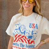 4th of July Mount Rushmore America USA Tee - Off White