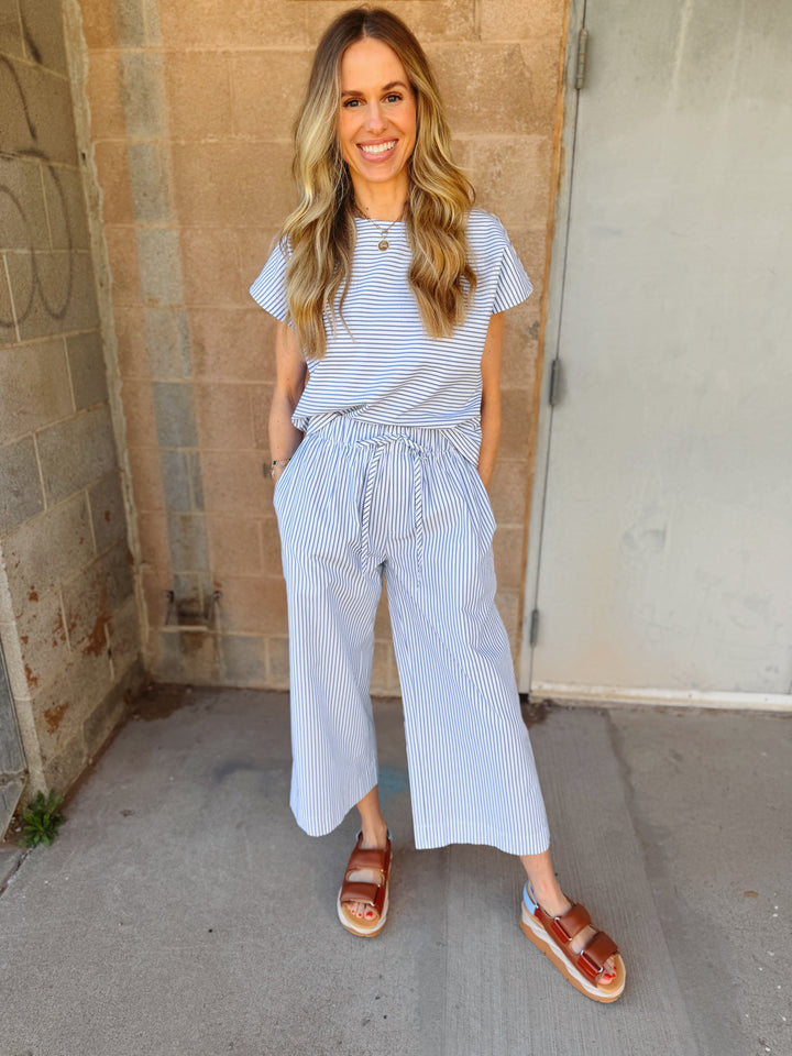 We Are Sundays | Stripe Maya Pants  - Navy Stripe