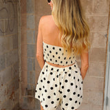 By Together | Fiora Polka Dot Woven Romper - Beige