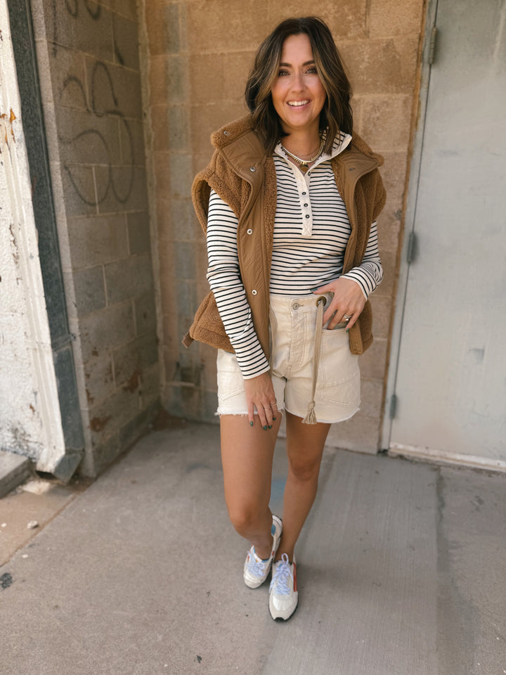 Free People | Lake Henley Stripe- Tea Combo