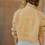 Perfect White Tee | Paloma Canvas Crop Utility Jacket - Warm Ochre