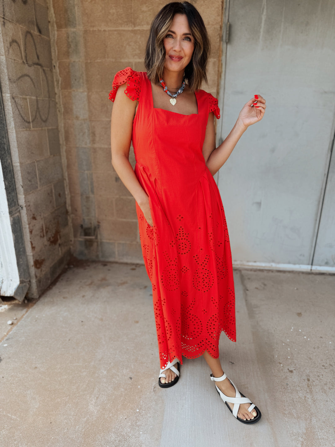 Cleobella | Kiki Midi Dress - Poppy Red