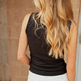 Sanctuary | Ribbed Ruched Tank - Black