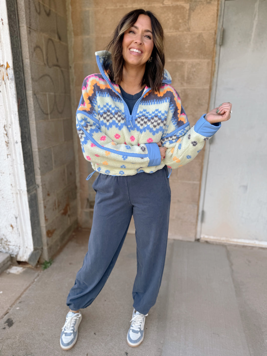 FP Movement | Printed Mountain High 1/2 - Isle knit Spring Meadow