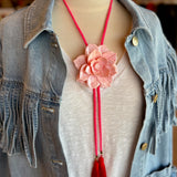 Rahya Jewelry Design | Lotus Flower Bolo Sugar Pink with Neon Pink & Red