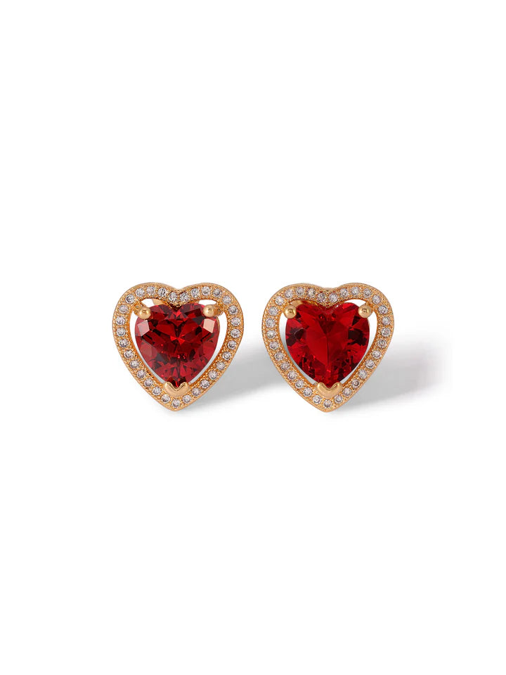 Vanessa Mooney | The Mini Heart Earrings - Ruby