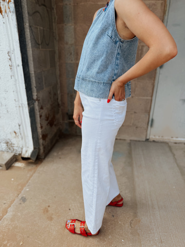 AG Jean | Saige Wide Leg Crop - Gallery White