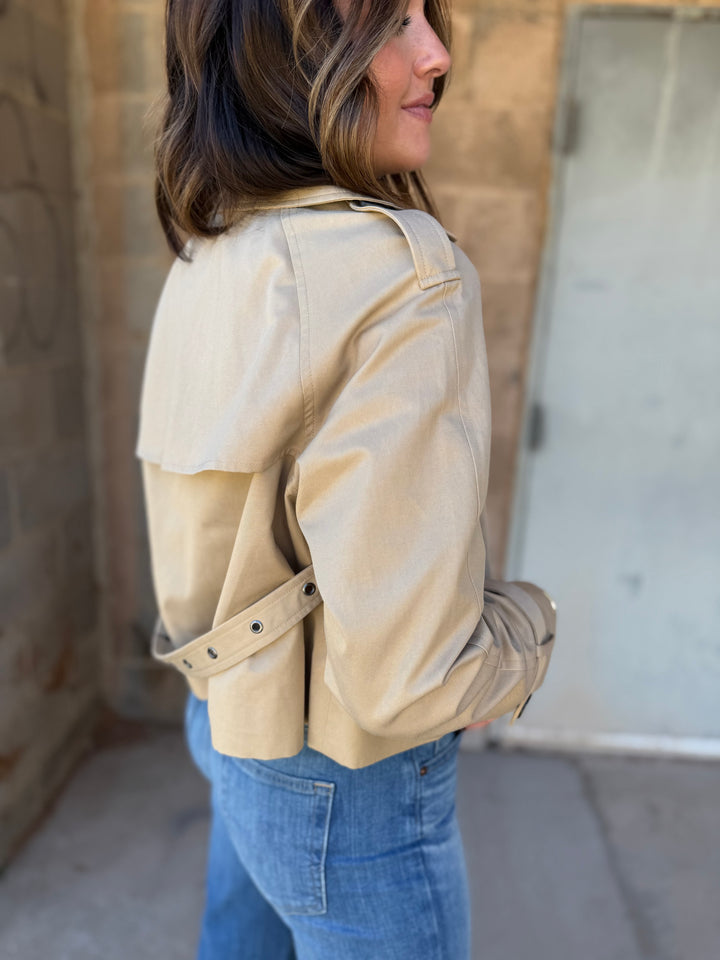 Cropped Trench with Belt- Incense