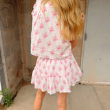 J. Marie Collections | The Hallie Skort Set - Pink Floral Ruffles