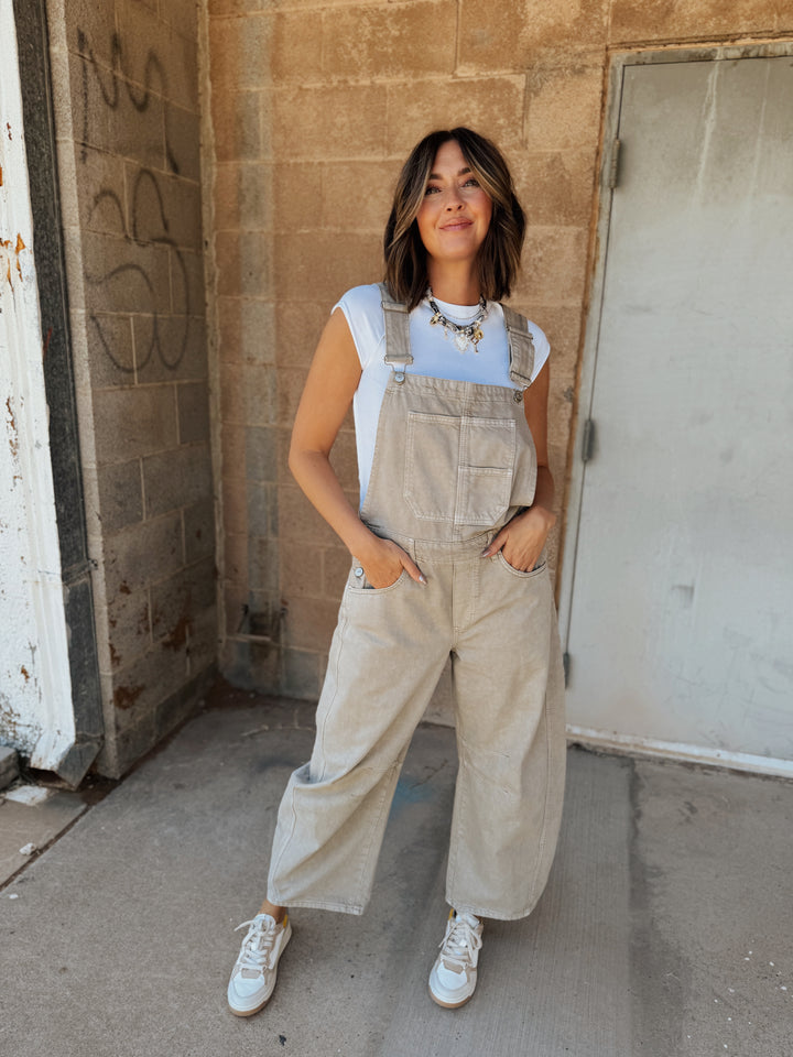 Free People | Good Luck Overall - Cobblestone