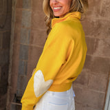 Kerri Rosenthal | Zip Up Mock Neck Sweatshirt - Golden Yellow