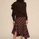Lucy Paris | Mikey Ashymmetrical Skirt - Brown