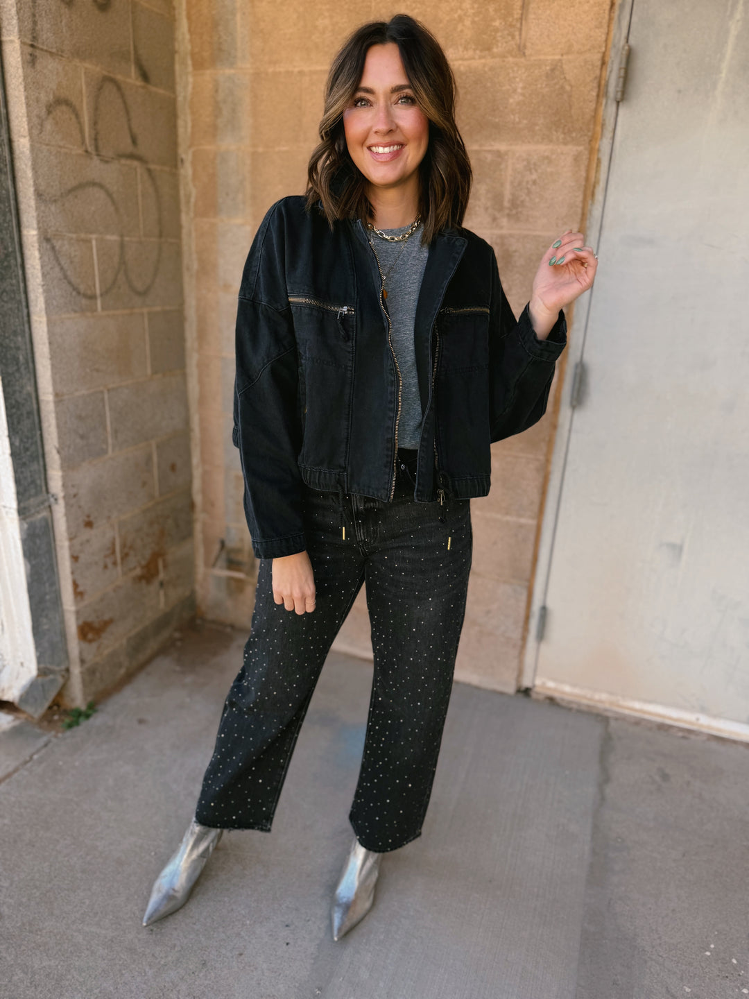 Aila Moto Jacket - Black